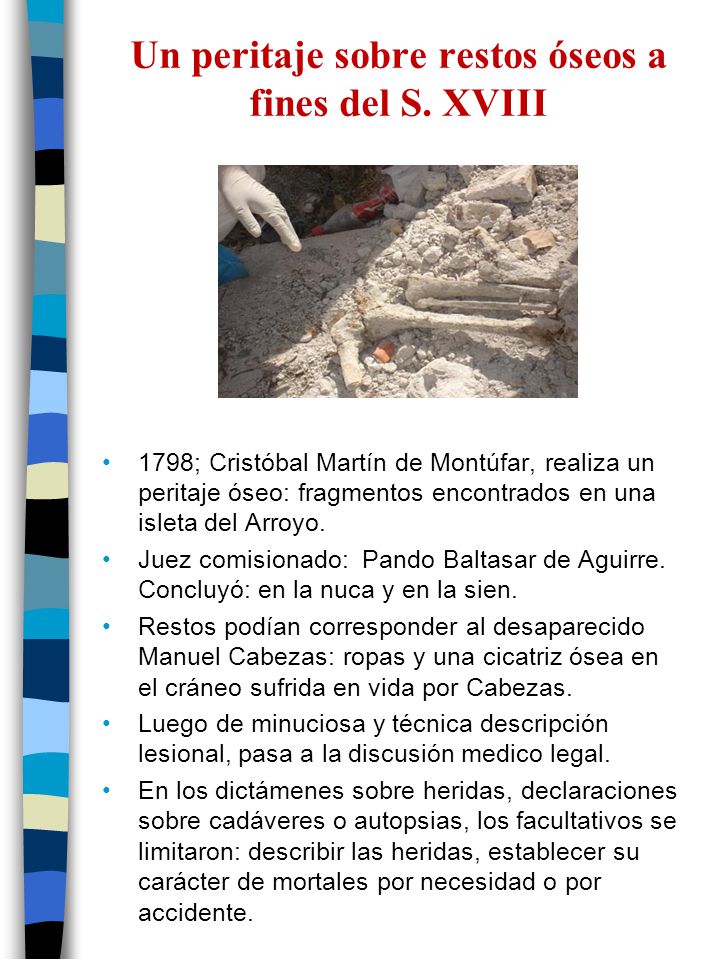 Un peritaje sobre restos óseos a fines del S. XVIII