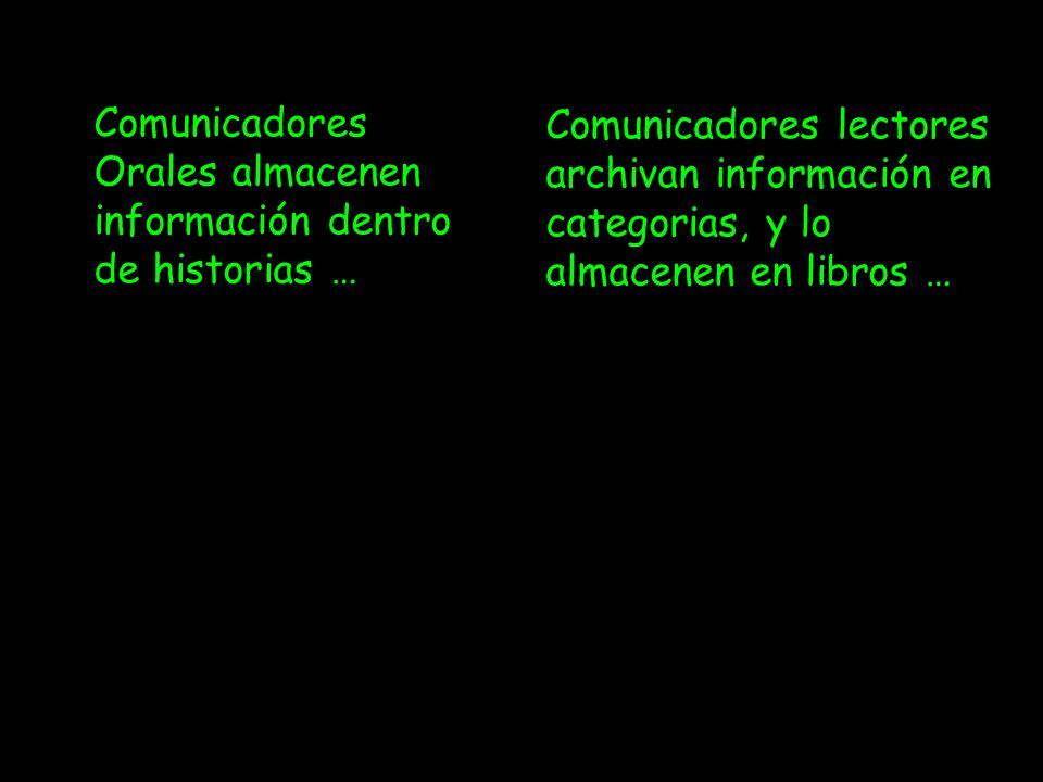 Comunicadores Orales almacenen información dentro de historias …