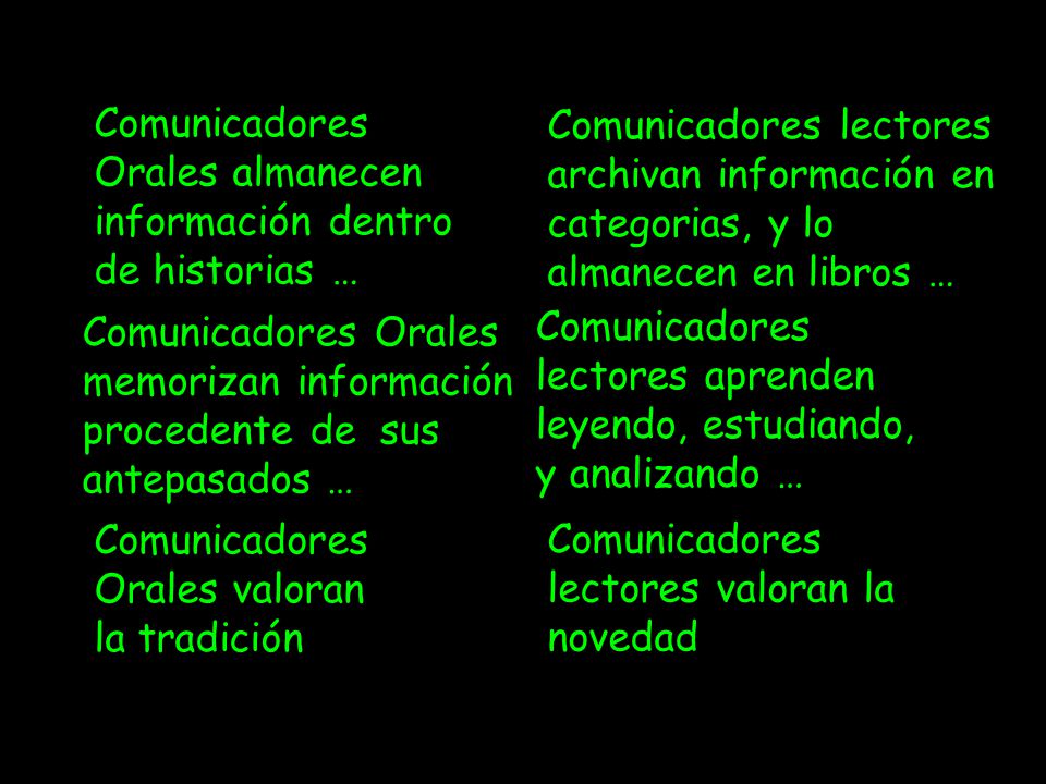 Comunicadores Orales almanecen información dentro de historias …