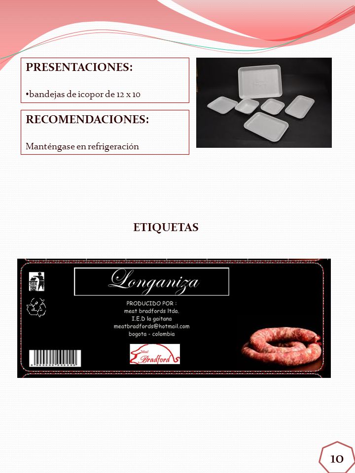 10 PRESENTACIONES: RECOMENDACIONES: ETIQUETAS