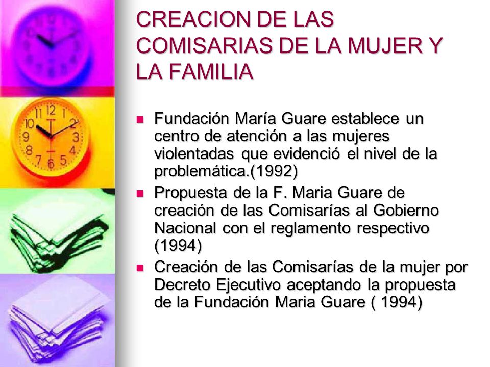 CREACION DE LAS COMISARIAS DE LA MUJER Y LA FAMILIA