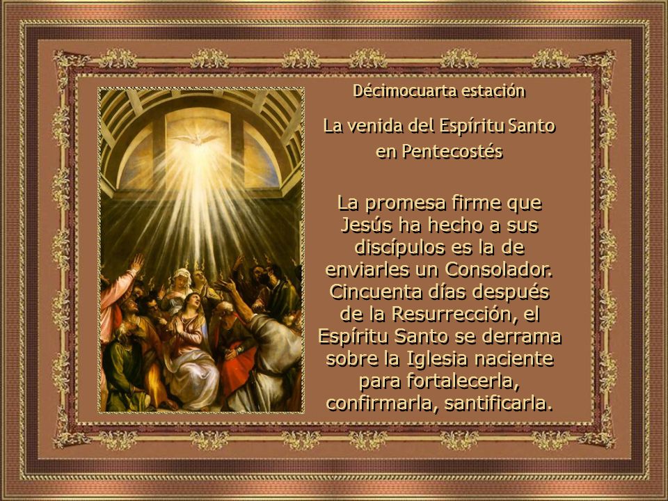 La venida del Espíritu Santo en Pentecostés