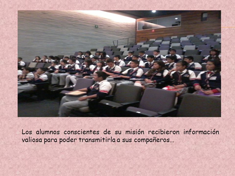 Los alumnos conscientes de su misión recibieron información valiosa para poder transmitirla a sus compañeros…
