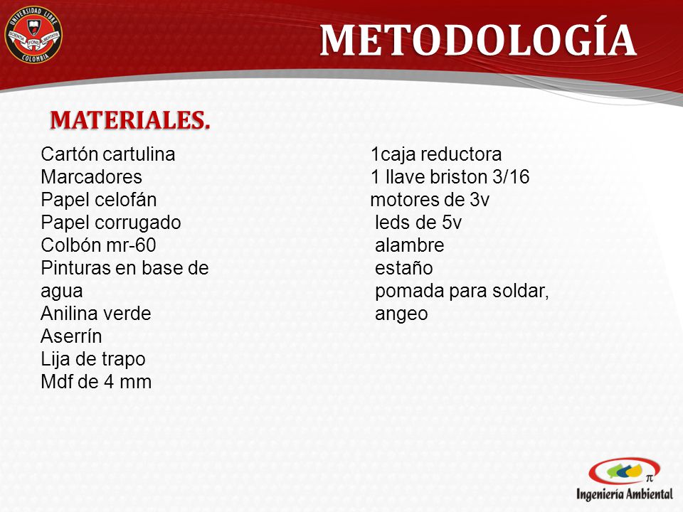 METODOLOGÍA MATERIALES. Cartón cartulina Marcadores Papel celofán