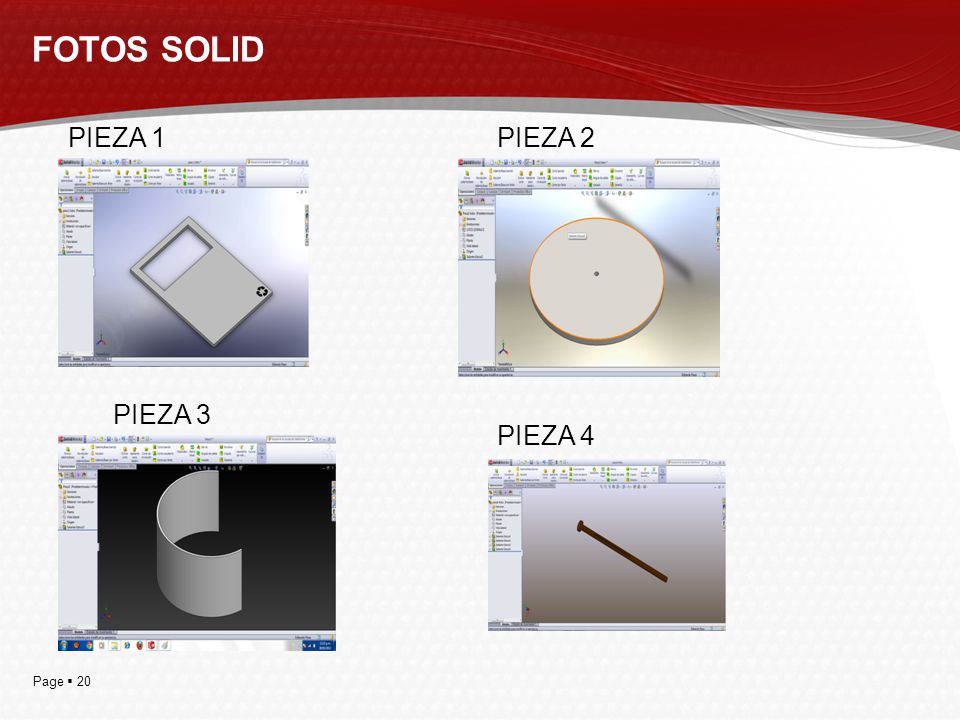 FOTOS SOLID PIEZA 1 PIEZA 2 PIEZA 3 PIEZA 4