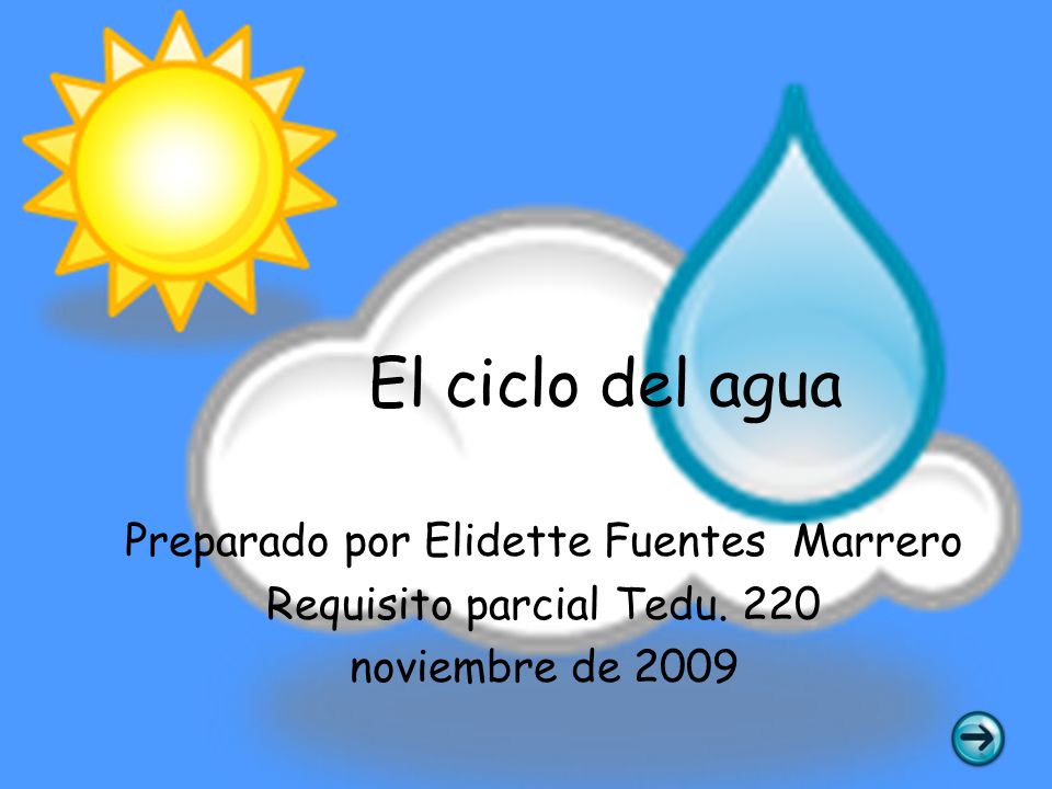 El ciclo del agua Preparado por Elidette Fuentes Marrero