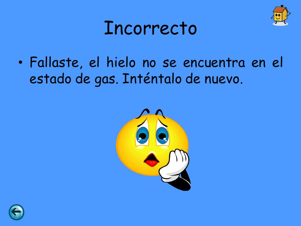 Incorrecto Fallaste, el hielo no se encuentra en el estado de gas. Inténtalo de nuevo.