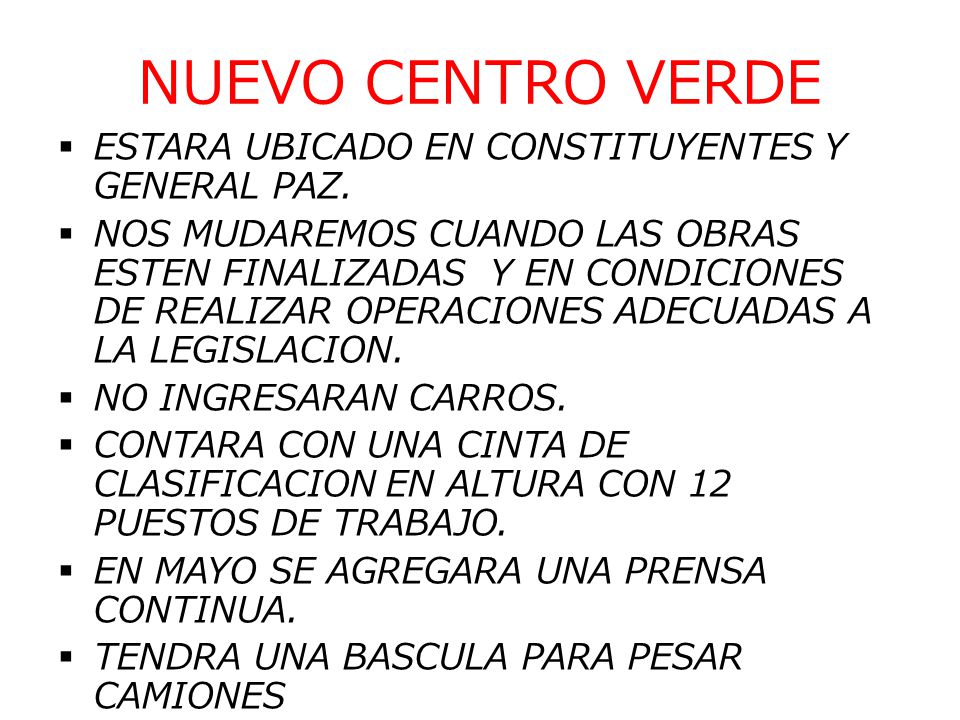 NUEVO CENTRO VERDE ESTARA UBICADO EN CONSTITUYENTES Y GENERAL PAZ.
