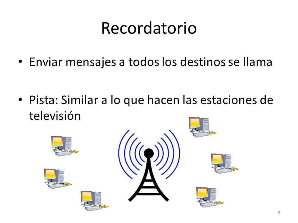 Recordatorio Enviar mensajes a todos los destinos se llama