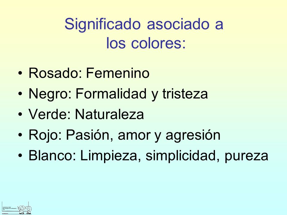 Significado asociado a los colores: