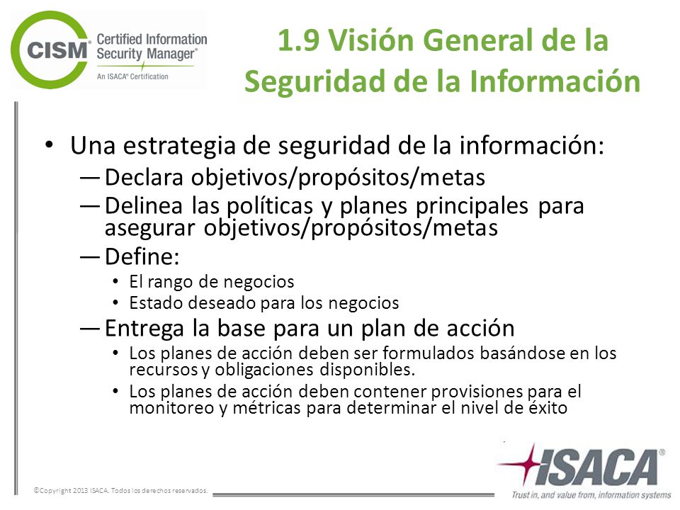 1.9 Visión General de la Seguridad de la Información
