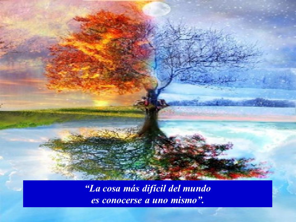 La cosa más difícil del mundo es conocerse a uno mismo .