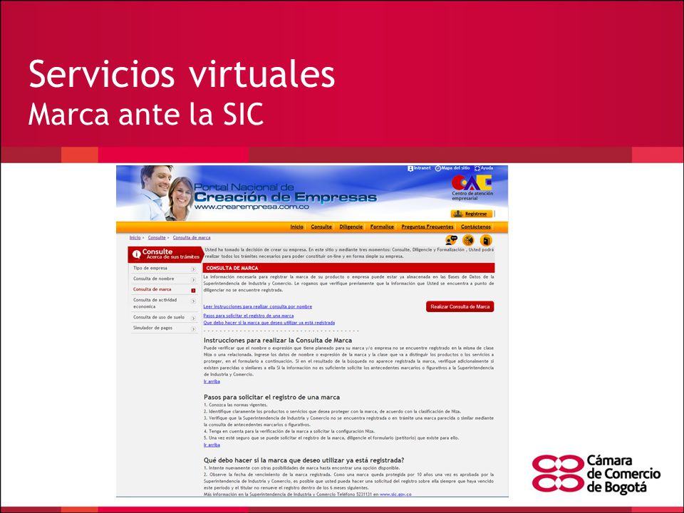 Servicios virtuales Marca ante la SIC