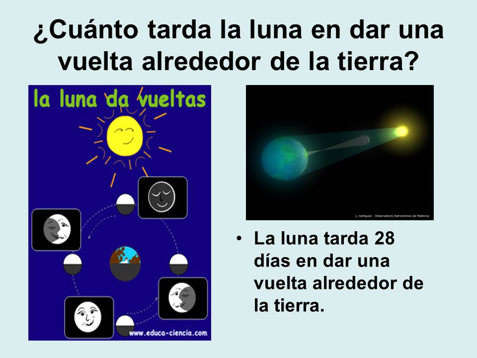 ¿Cuánto tarda la luna en dar una vuelta alrededor de la tierra