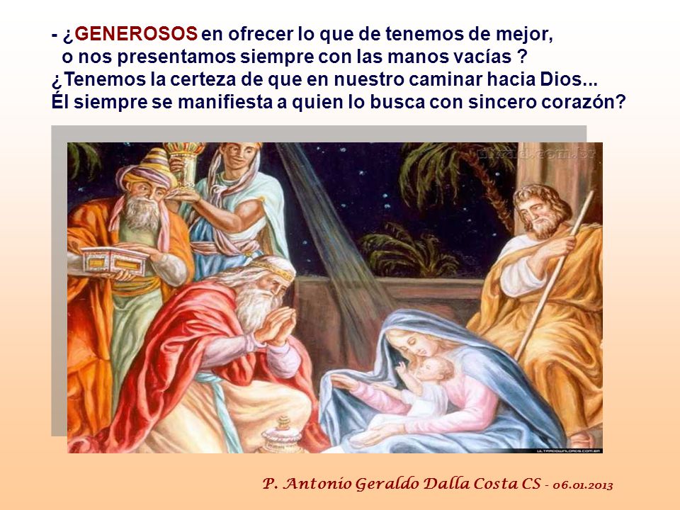 - ¿GENEROSOS en ofrecer lo que de tenemos de mejor,