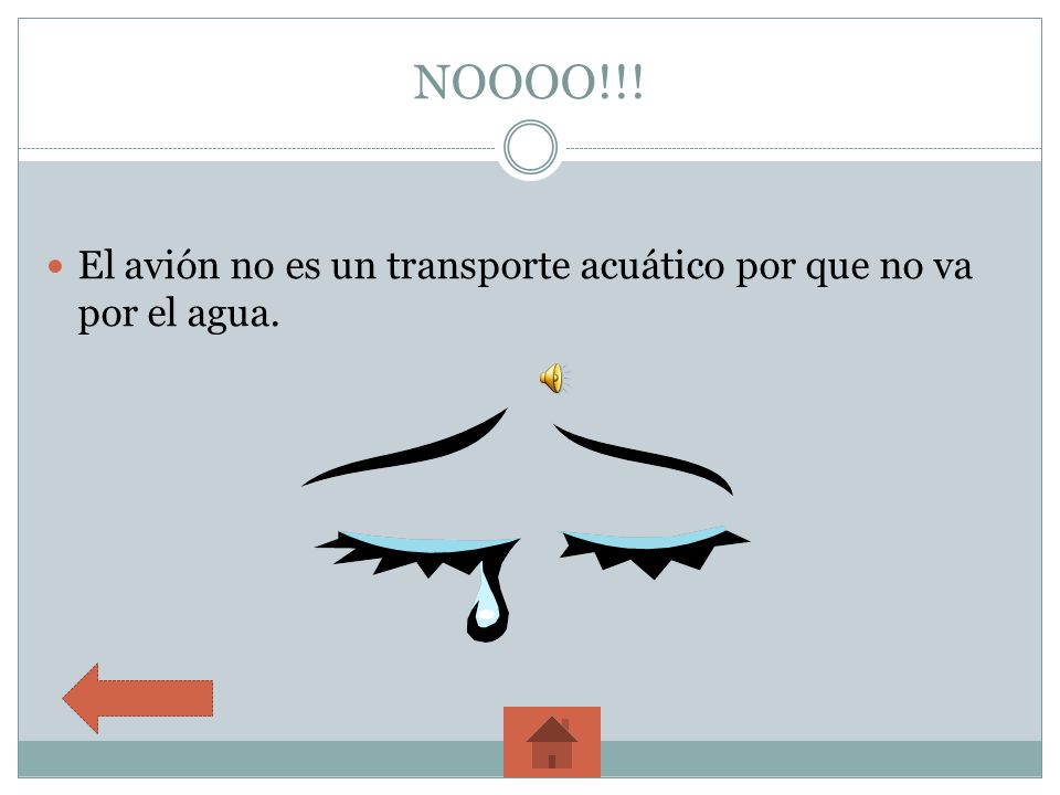 NOOOO!!! El avión no es un transporte acuático por que no va por el agua.