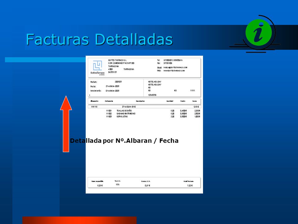 Facturas Detalladas Detallada por Nº.Albaran / Fecha