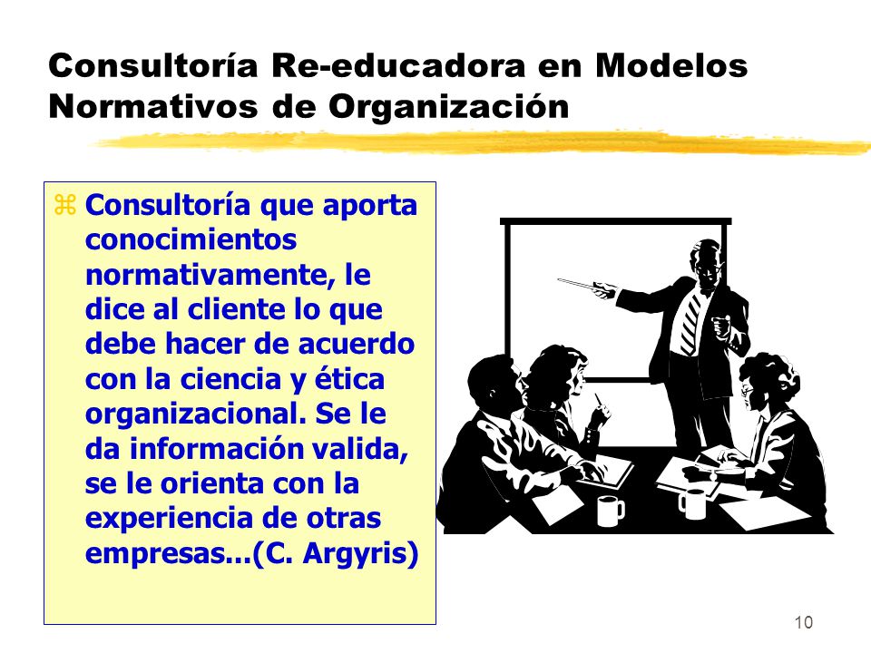 Consultoría Re-educadora en Modelos Normativos de Organización