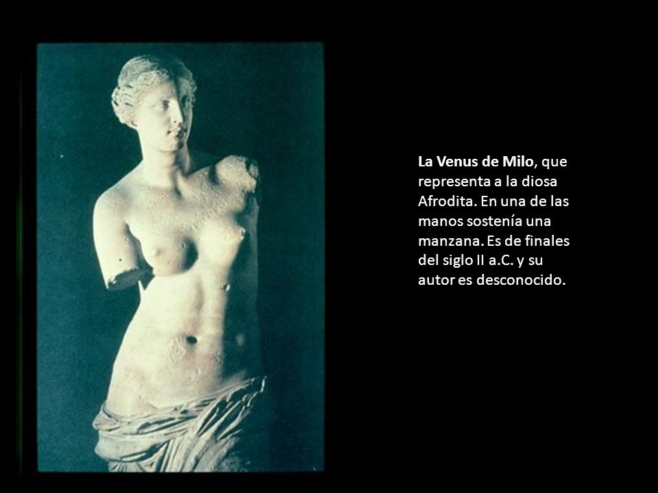 La Venus de Milo, que representa a la diosa Afrodita