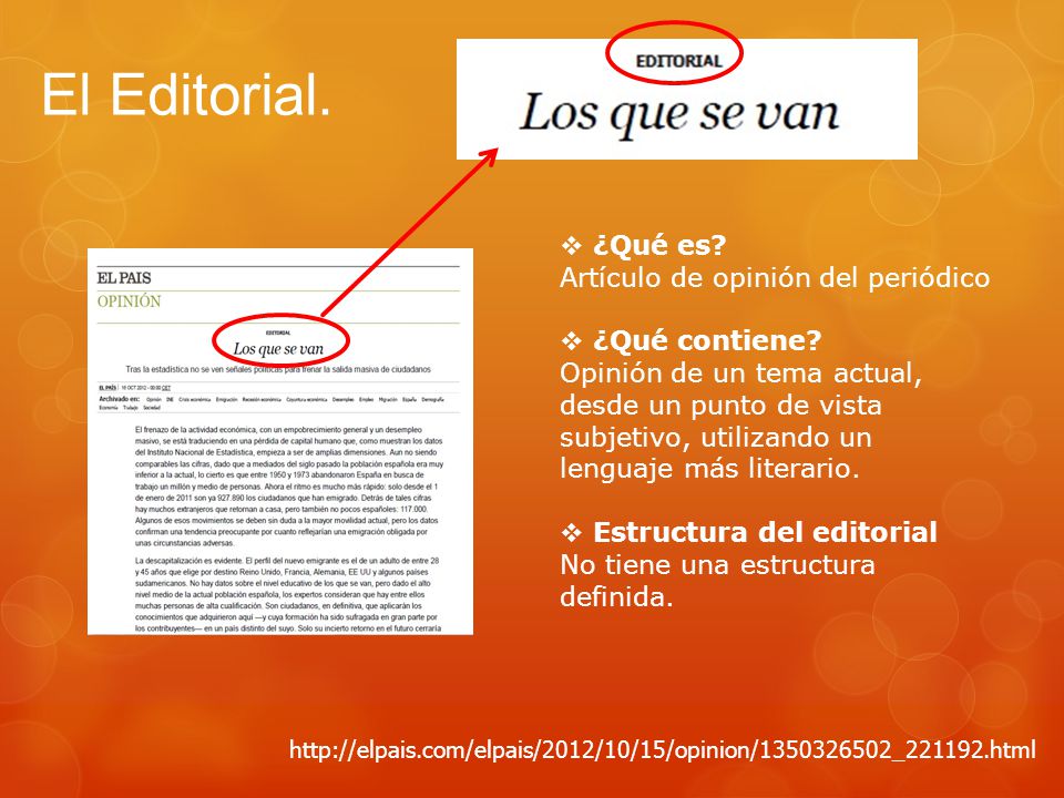 El Editorial. ¿Qué es Artículo de opinión del periódico