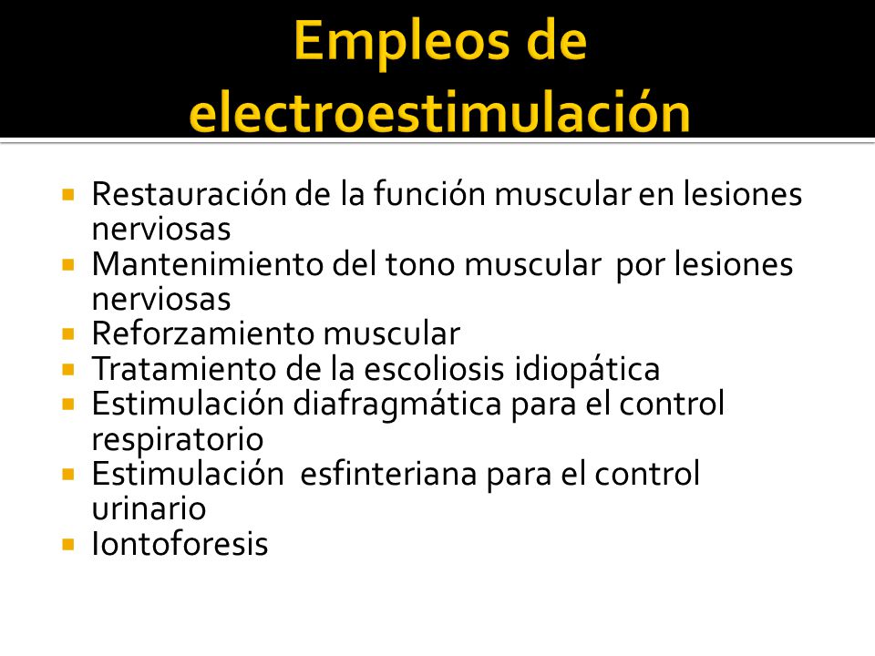 Empleos de electroestimulación