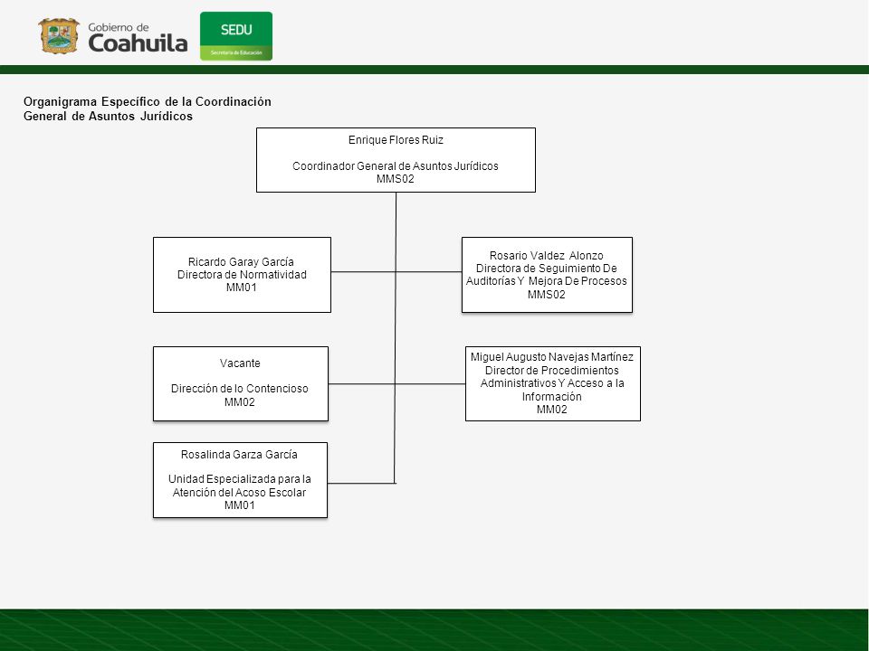Organigrama Específico de la Coordinación General de Asuntos Jurídicos