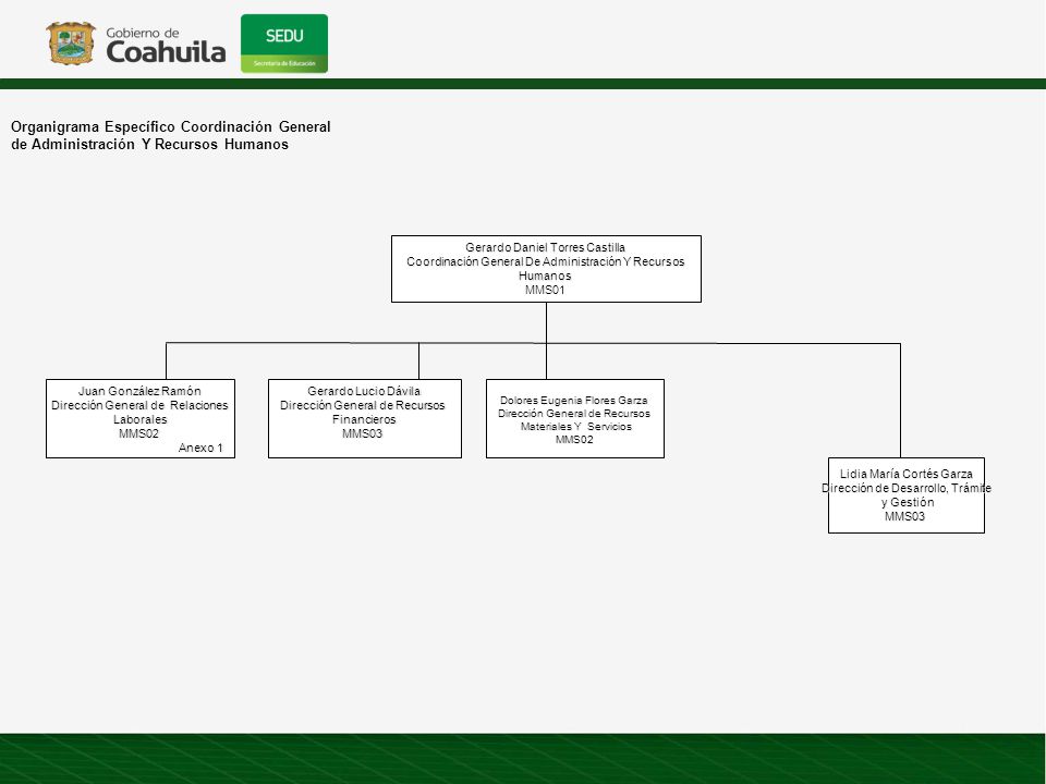 Organigrama Específico Coordinación General de Administración Y Recursos Humanos