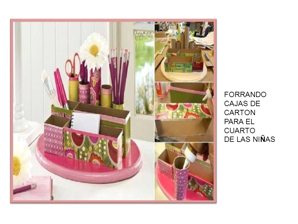 FORRANDO CAJAS DE CARTON PARA EL CUARTO DE LAS NIÑAS