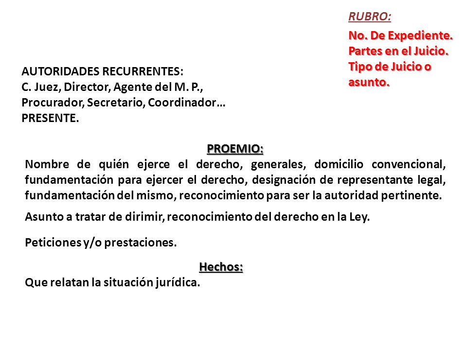 RUBRO: No. De Expediente. Partes en el Juicio. Tipo de Juicio o asunto. AUTORIDADES RECURRENTES: