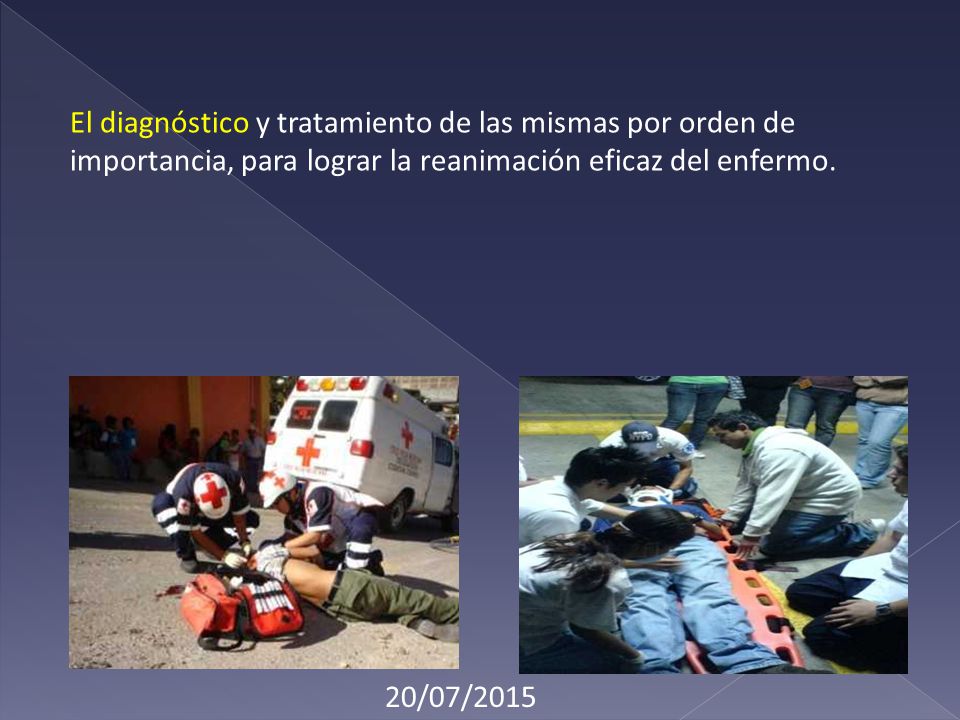 El diagnóstico y tratamiento de las mismas por orden de importancia, para lograr la reanimación eficaz del enfermo.