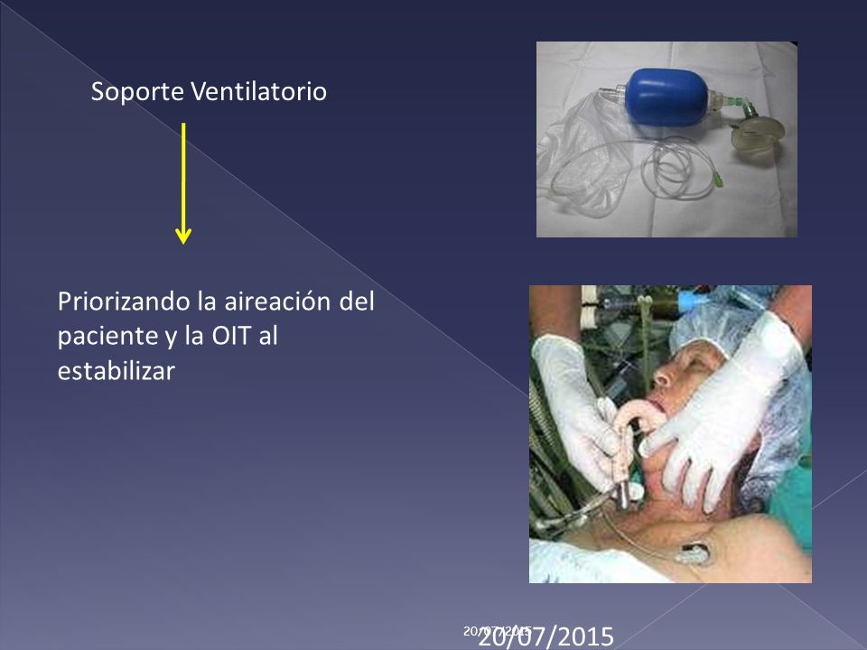 Priorizando la aireación del paciente y la OIT al estabilizar