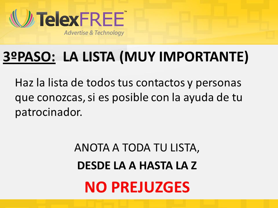3ºPASO: LA LISTA (MUY IMPORTANTE)