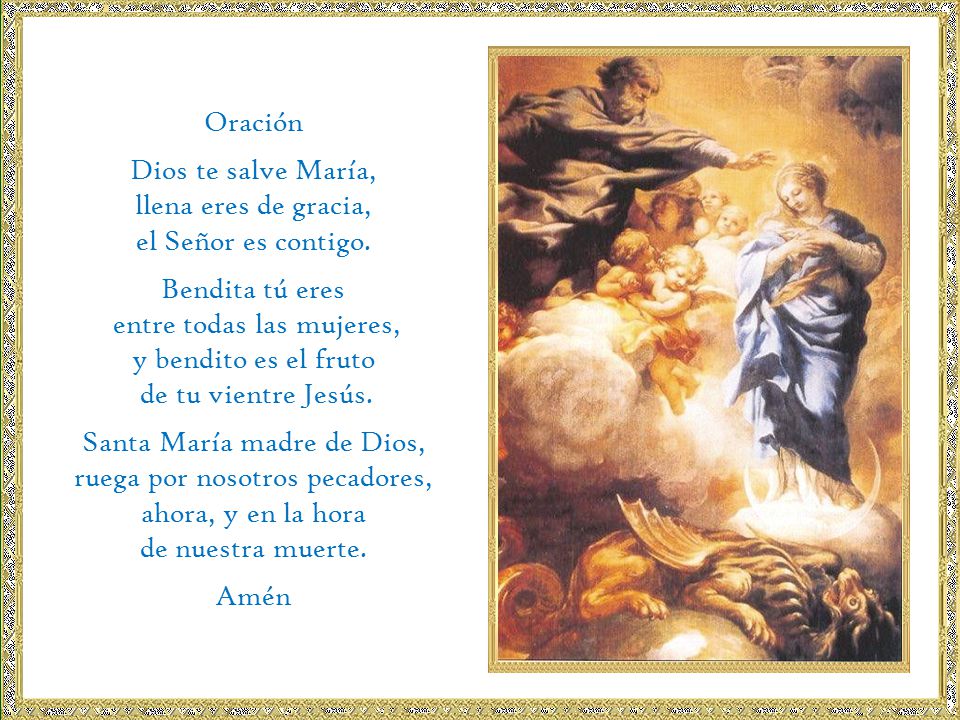 entre todas las mujeres, y bendito es el fruto de tu vientre Jesús.