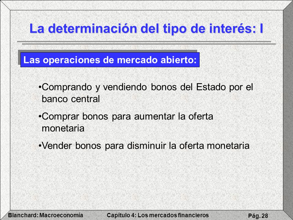La determinación del tipo de interés: I