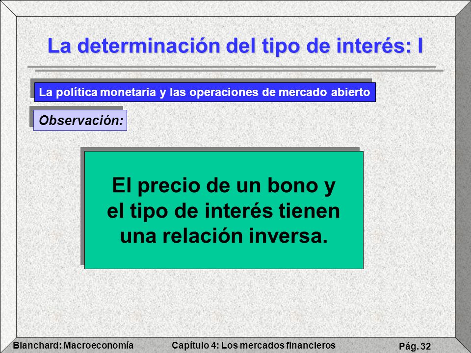 La determinación del tipo de interés: I
