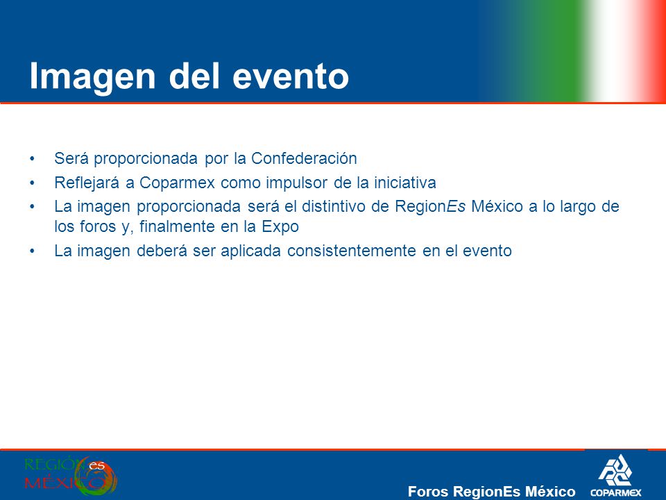Imagen del evento Será proporcionada por la Confederación