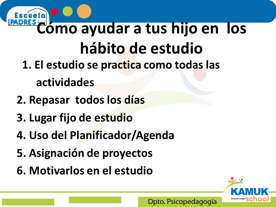 Cómo ayudar a tus hijo en los hábito de estudio