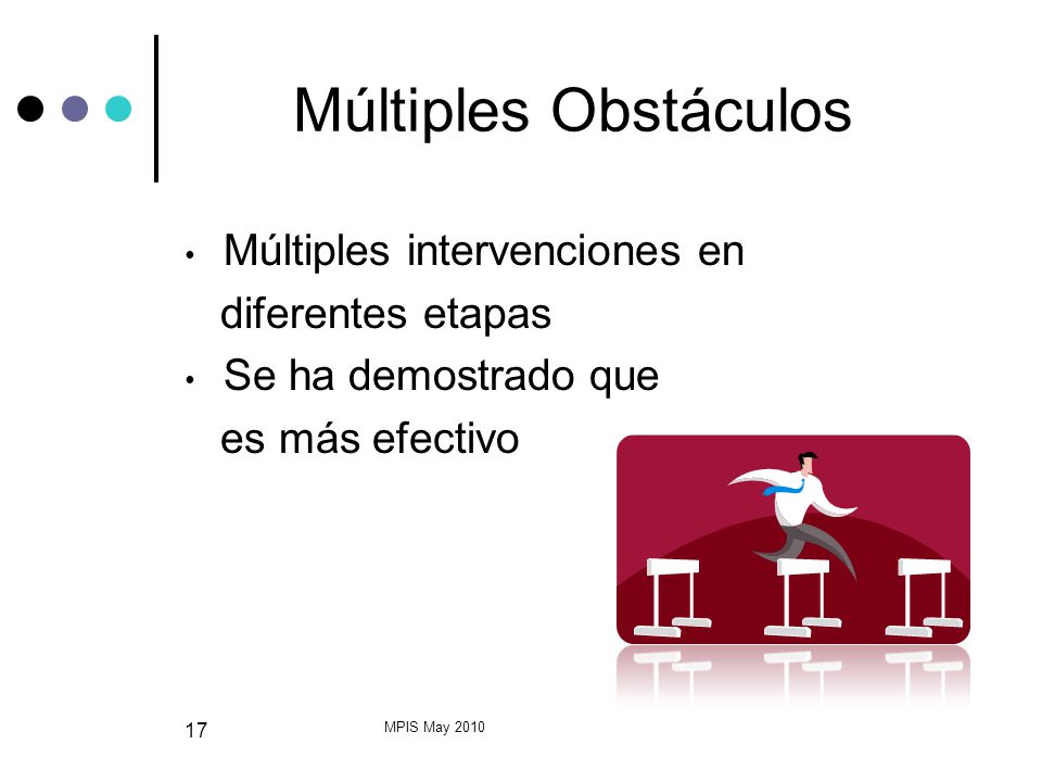 Múltiples Obstáculos Múltiples intervenciones en diferentes etapas