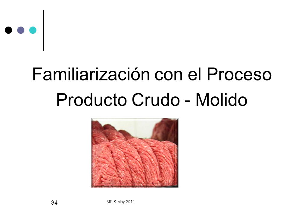 Familiarización con el Proceso Producto Crudo - Molido
