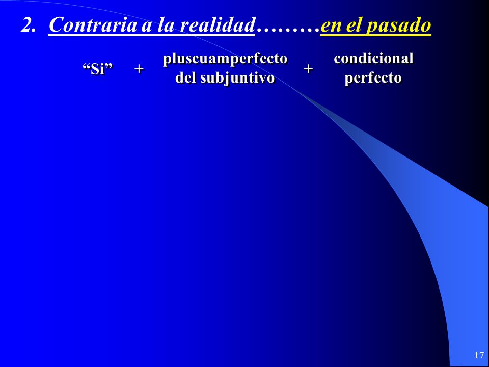 2. Contraria a la realidad………en el pasado