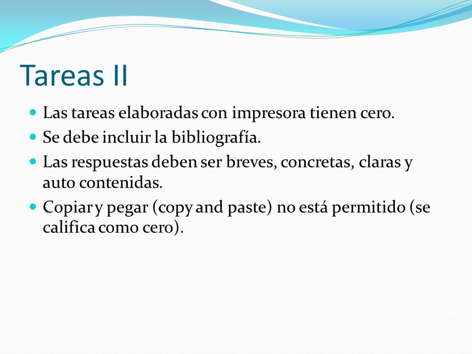 Tareas II Las tareas elaboradas con impresora tienen cero.