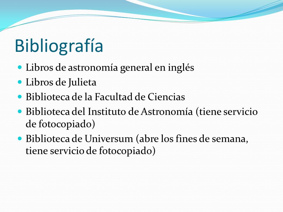 Bibliografía Libros de astronomía general en inglés Libros de Julieta