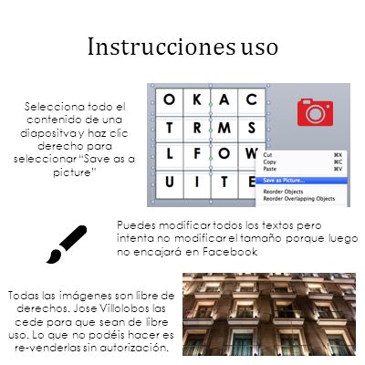 Instrucciones uso Selecciona todo el contenido de una diapositva y haz clic derecho para seleccionar Save as a picture