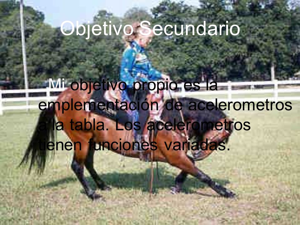 Objetivo Secundario Mi objetivo propio es la emplementación de acelerometros a la tabla.