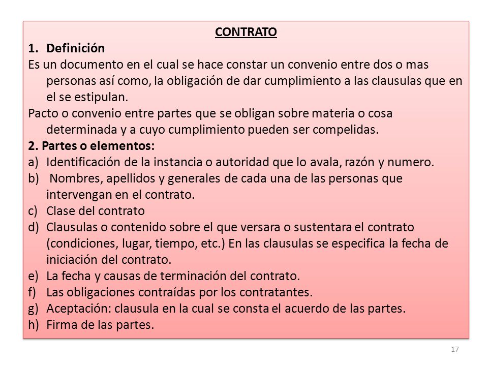 CONTRATO Definición.