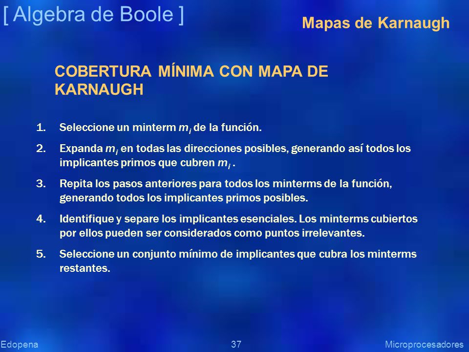 [ Algebra de Boole ] Mapas de Karnaugh COBERTURA MÍNIMA CON MAPA DE