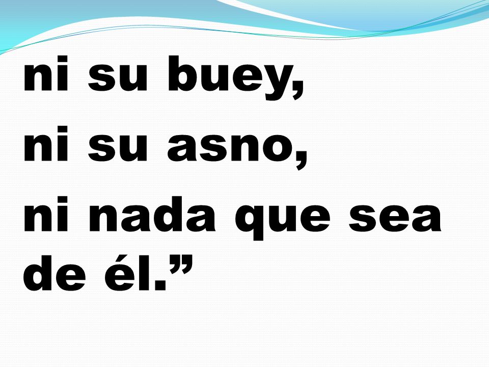 ni su buey, ni su asno, ni nada que sea de él.