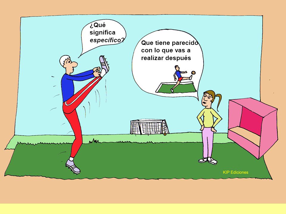 ¿Qué significa específico Que tiene parecido con lo que vas a realizar después