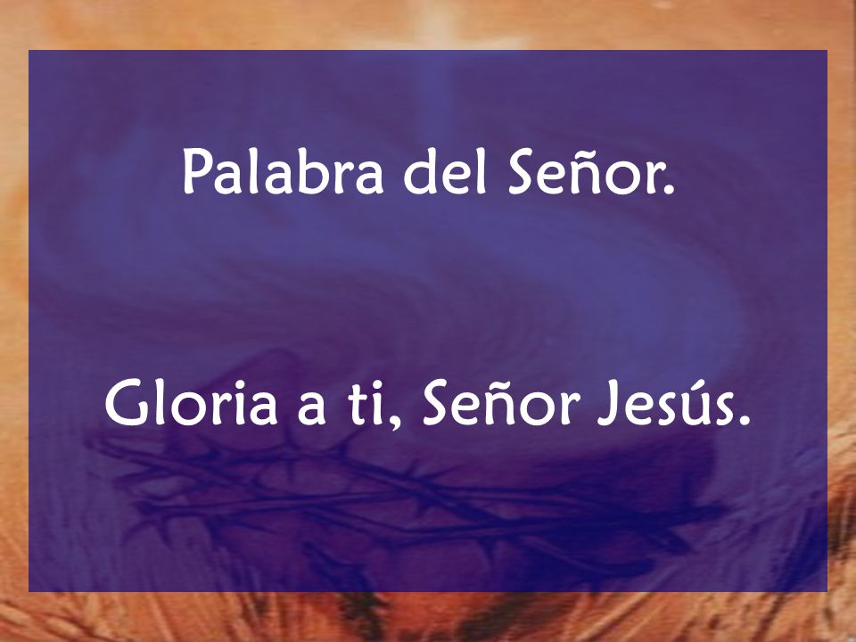 Palabra del Señor. Gloria a ti, Señor Jesús.