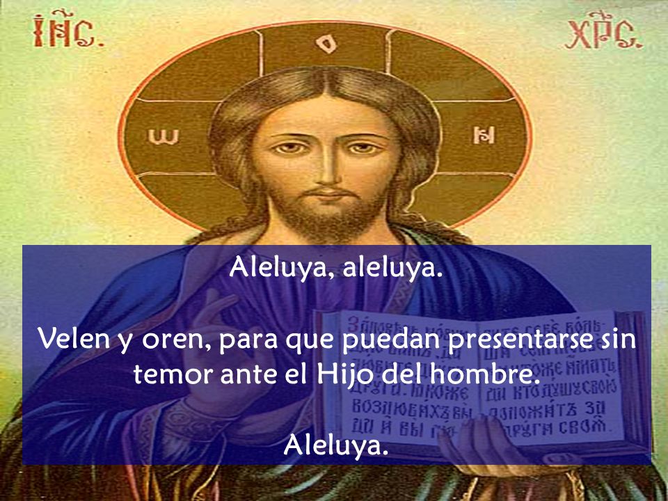 Aleluya, aleluya. Velen y oren, para que puedan presentarse sin temor ante el Hijo del hombre.
